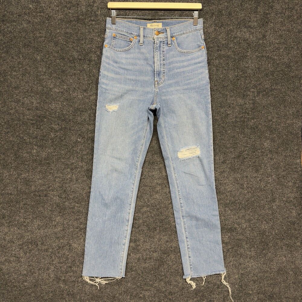 Madewell The Perfect Vintage Jeans Light Wash Distressed Raw Hem Women's Size 27